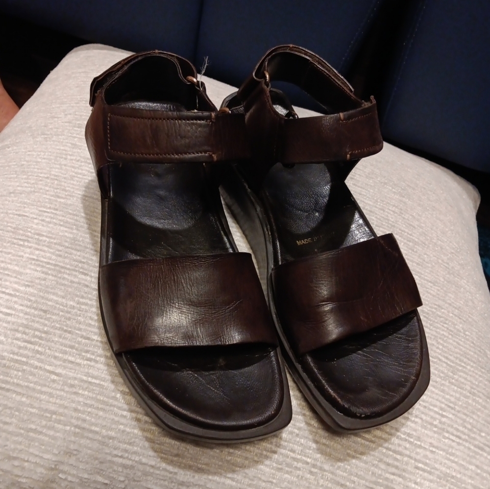 Prada Leather Sandals Adjustable Ankle Straps Y2K Women's Size 36.5 Usa 6.5